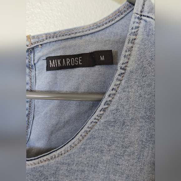 Mika Rose Denim Cap Sleeve Dress Size Medium - Picture 3 of 4